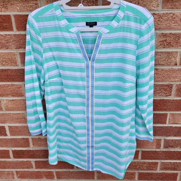 Talbots Shirt Women's Size Large Lightweight Pullover V-Neck - Picture 1 of 6